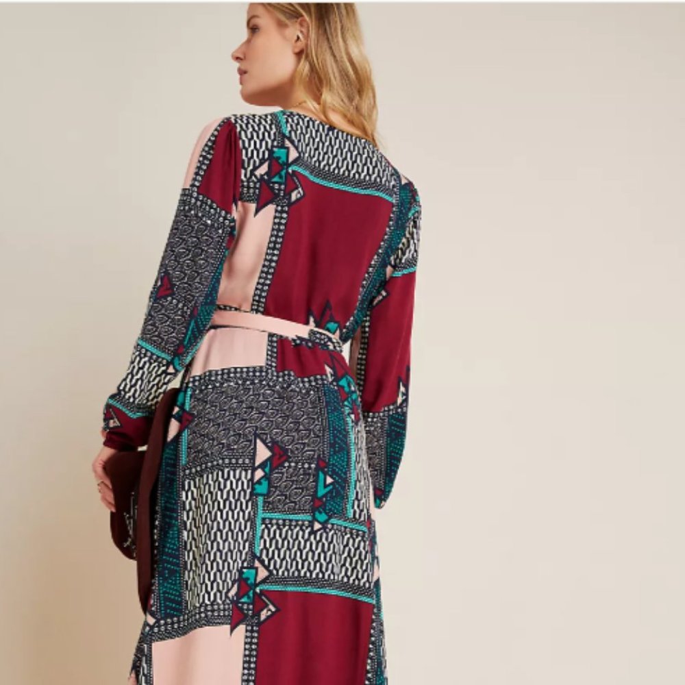 Multi colored print Maxi Wrap Dress - Picture 2 of 5